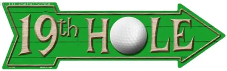 

Smart Blonde Outdoor Decor 19th Hole Novelty Metal Arrow Sign
