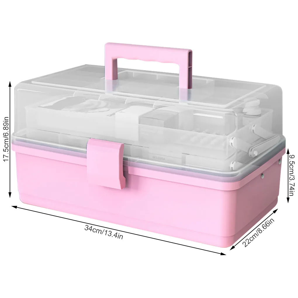 

Контейнер для хранения таблеток, 3-уровневый вместительный органайзер для бытовой косметики, пластиковый органайзер для всякой всячины, стандартный стиль, цвет голубой