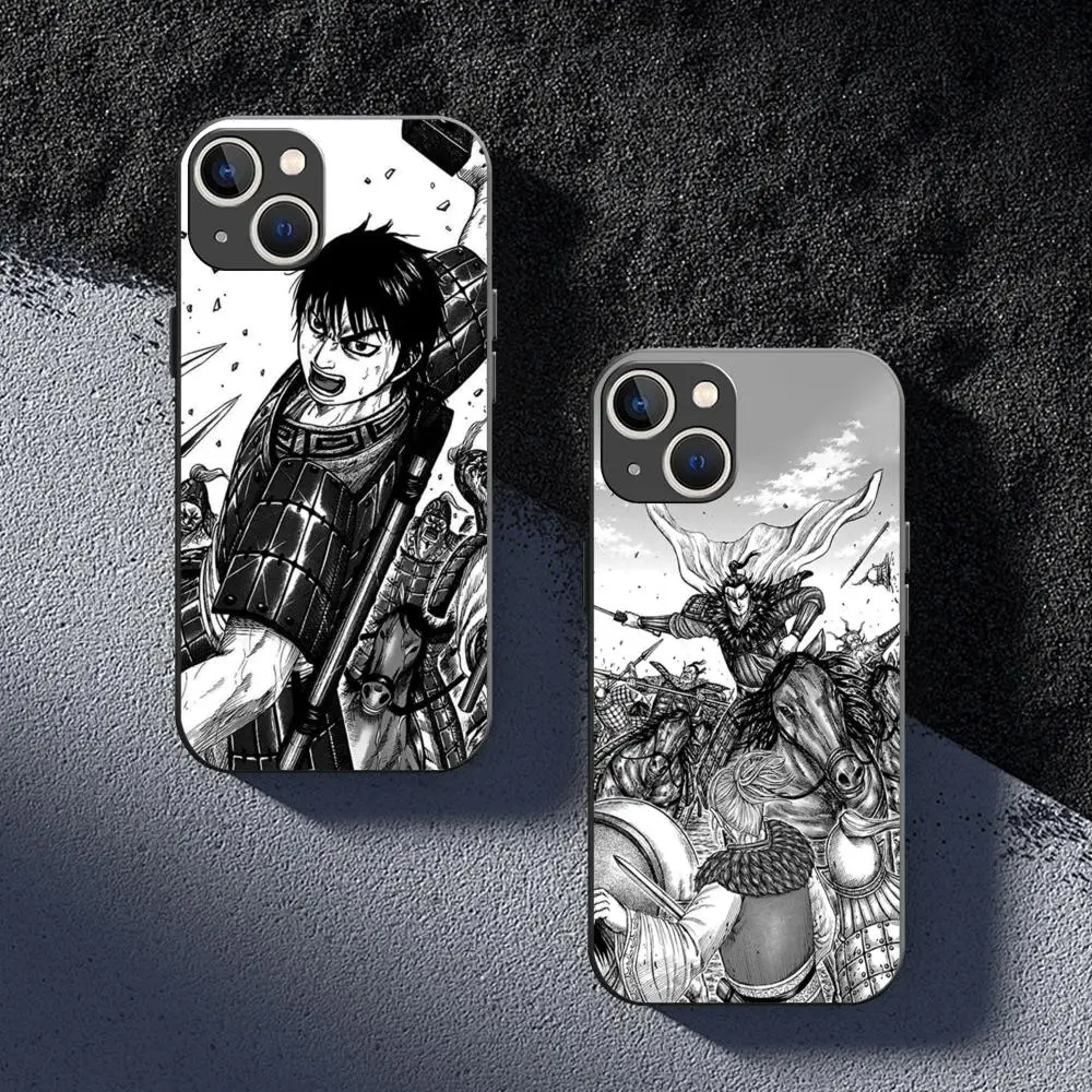Чехол для телефона KANKI Kingdom Manga iPhone 16 15 14 13 12 11 X XR XS 8 Plus Mini Pro Max мягкий черный