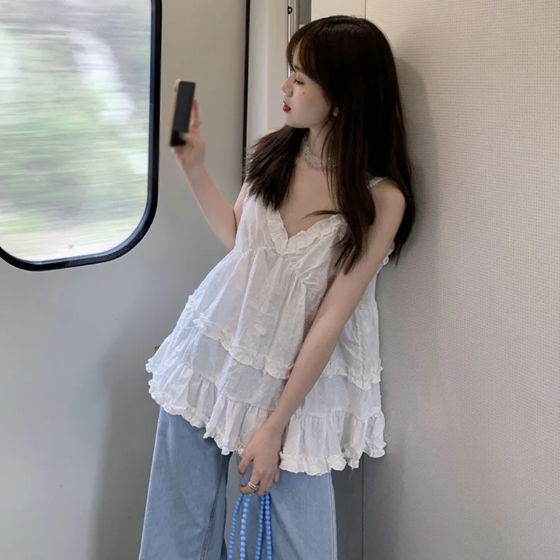 

Lace Camisole For Women Summer Tank Tops Sleeveless Shirt Spaghetti Straps Vest