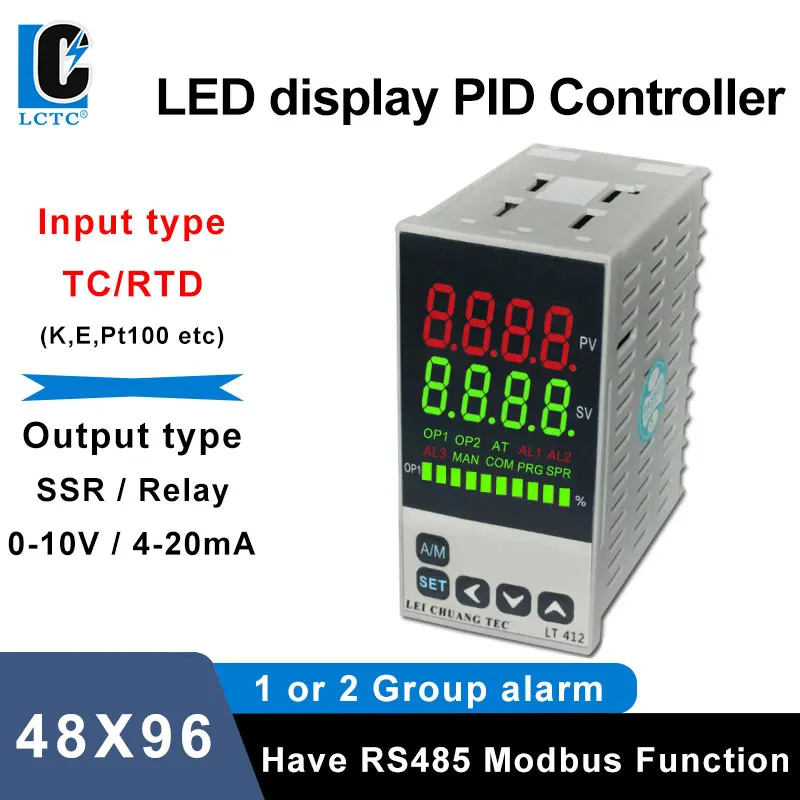 LCTC PID Контроллер температуры Аналоговый TC/RTD Многовходной PID-регулятор SSR/реле/4-20