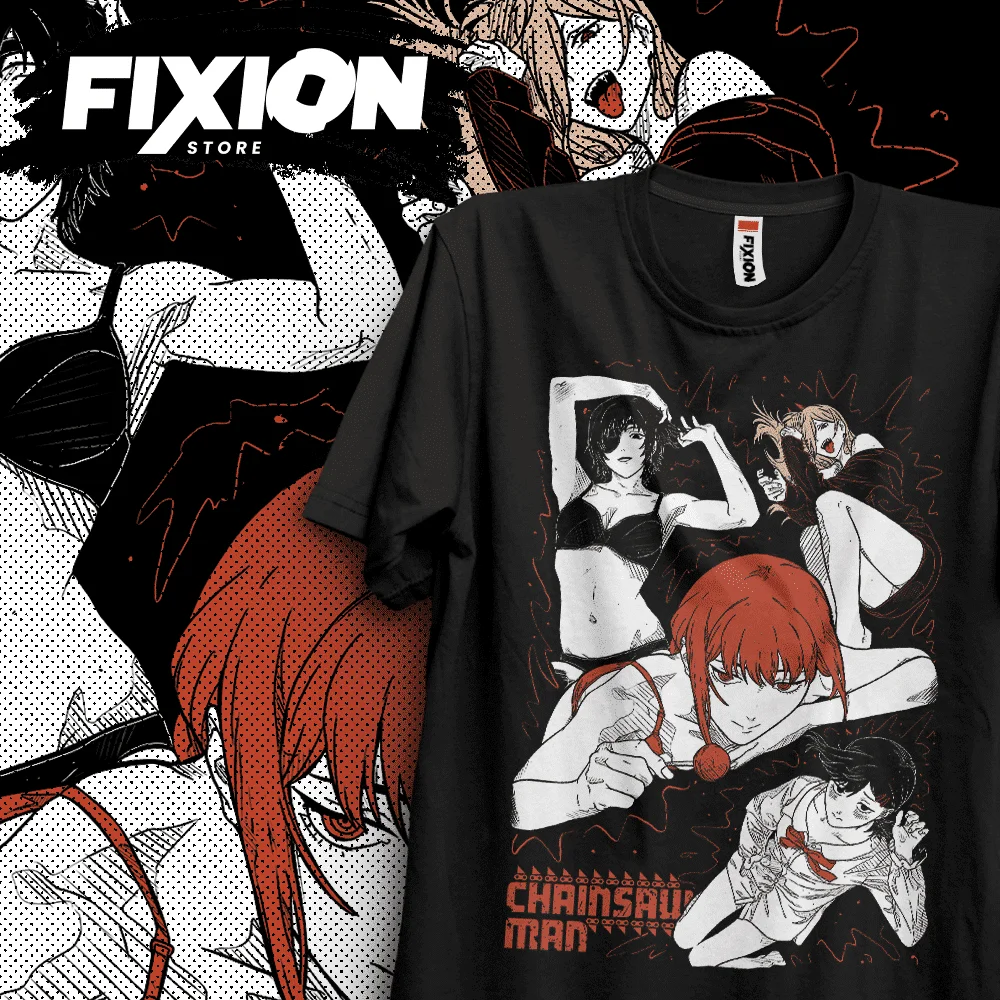 Аниме футболка ChainsawMan - Makima Power Himeno Kobeni Y1 манга подарок для любителей аниме все