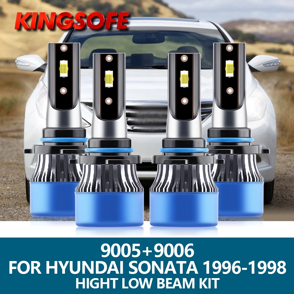 

Опера 4Pcs 9005 HB3 9006 HB4 LED фары 2000LM 110W микросхемы CSP с высокой яркой лампой для современных сонаты 1996 1997 1998