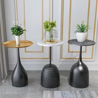 table basse luxury creative small coffee table living room sofa round table side table bedside marble corner table nano gold