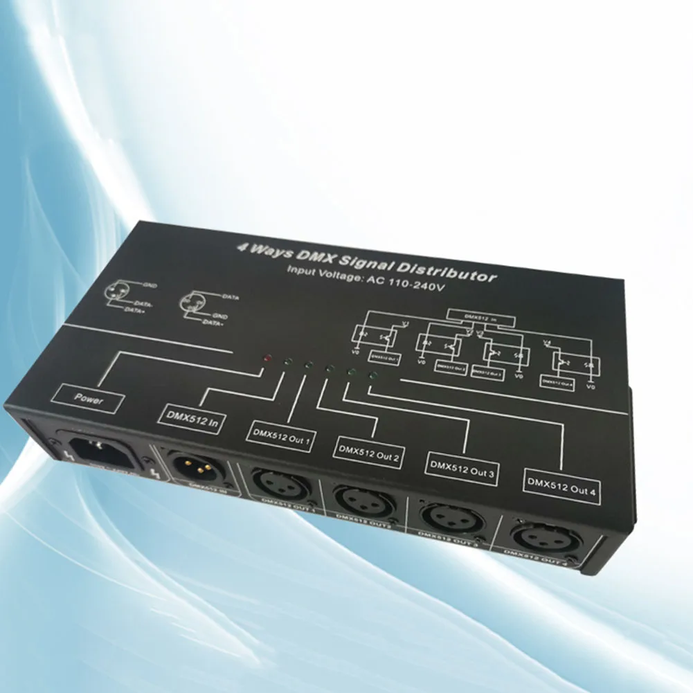 Разветвитель усилителя DMX512 ретранслятор сигнала 1 канал DMX121 4 канала выходных