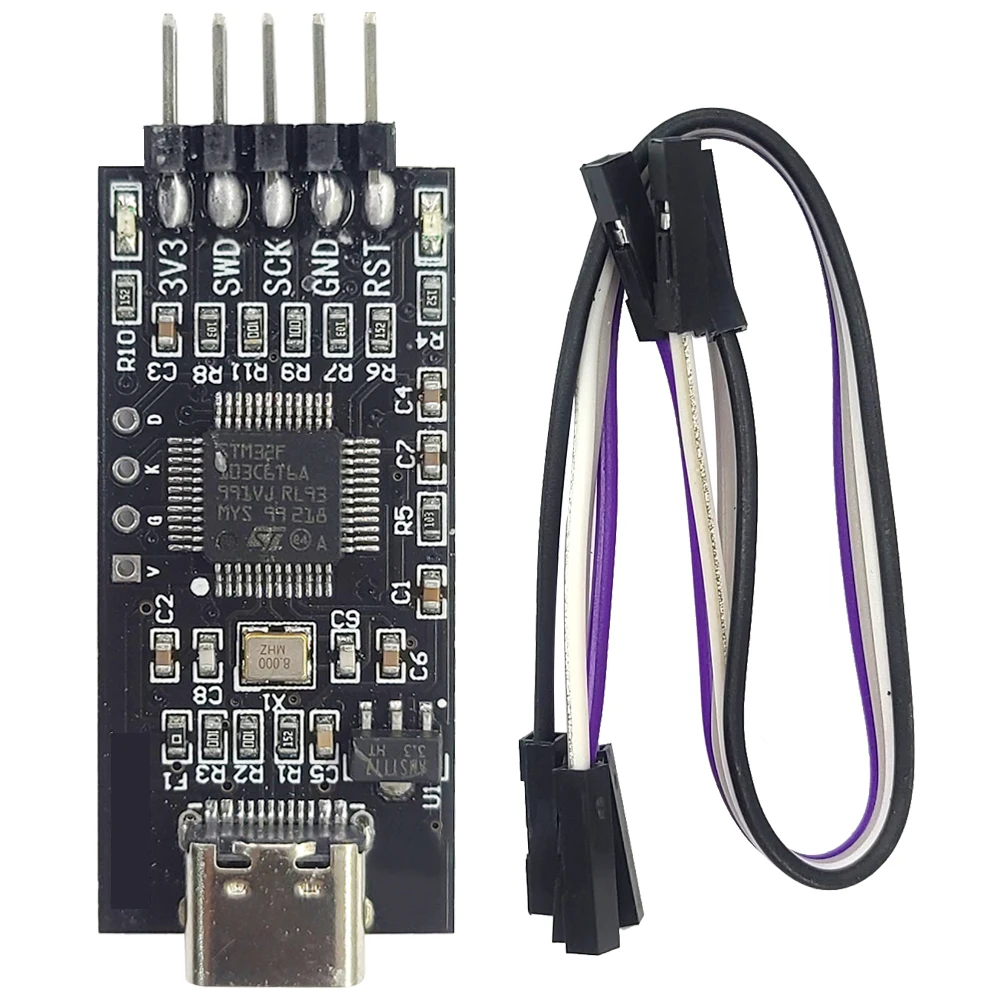Фото Эмулятор модуля загрузки горелки STM32 для чипа Cortex-M, замена портов JLINK и STLINK 10M SWD CDC TTL, USB TYPE-C №1