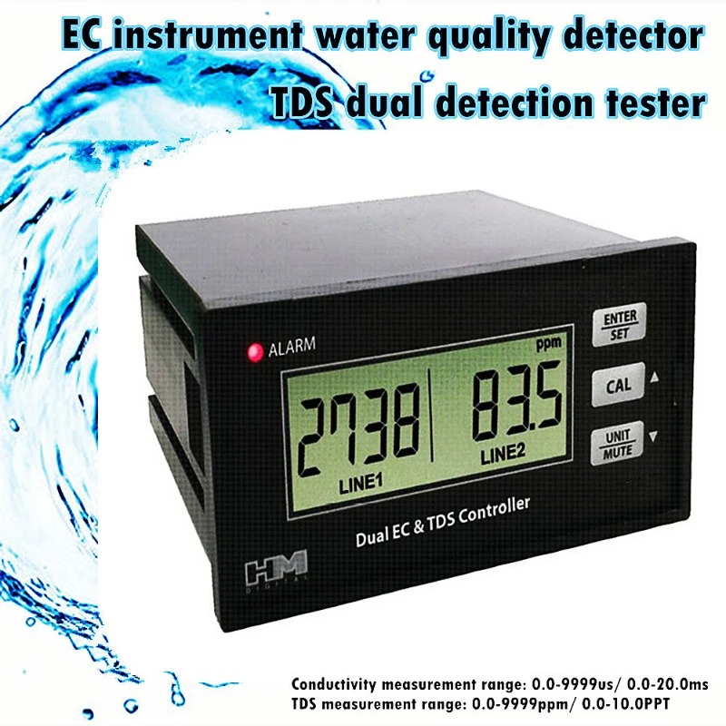 

AC220V Dual EC And TDS Controller Online 4~20mA Output EC Water Quality Detector TDS Conductivity Tester With Dual Electrodes