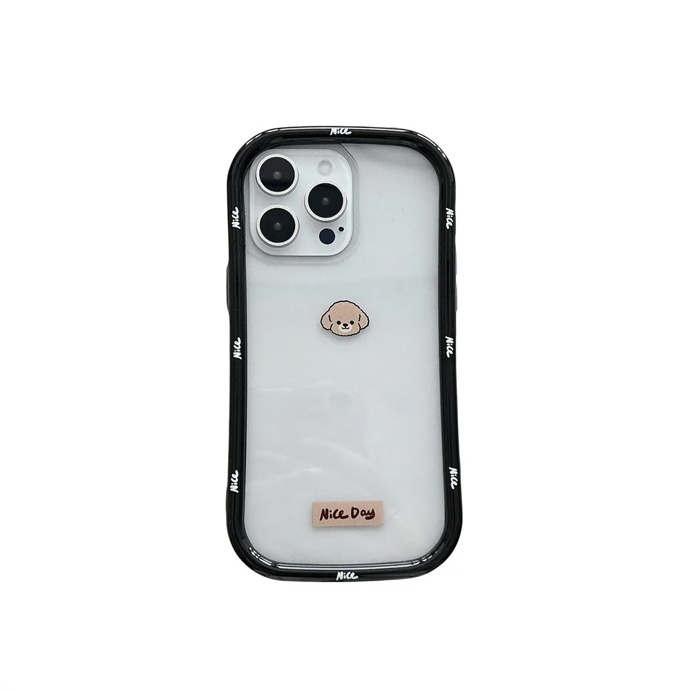 3D Cartoon Fashion Puppy Nice Day Phone Case For iphone 13 14 15 16 Pro Max Anti Fall Soft Back Cover