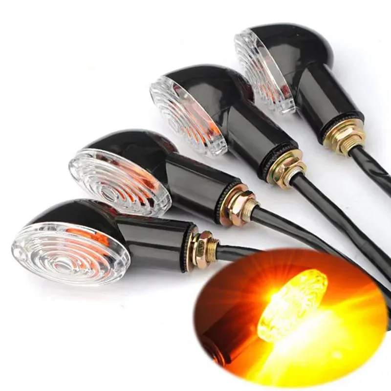 

4Pcs/Lot Motorcycle Turn Signal Light LED Amber Indicators Blinker for Suzuki Harley Honda Scooter Flashing Lamp