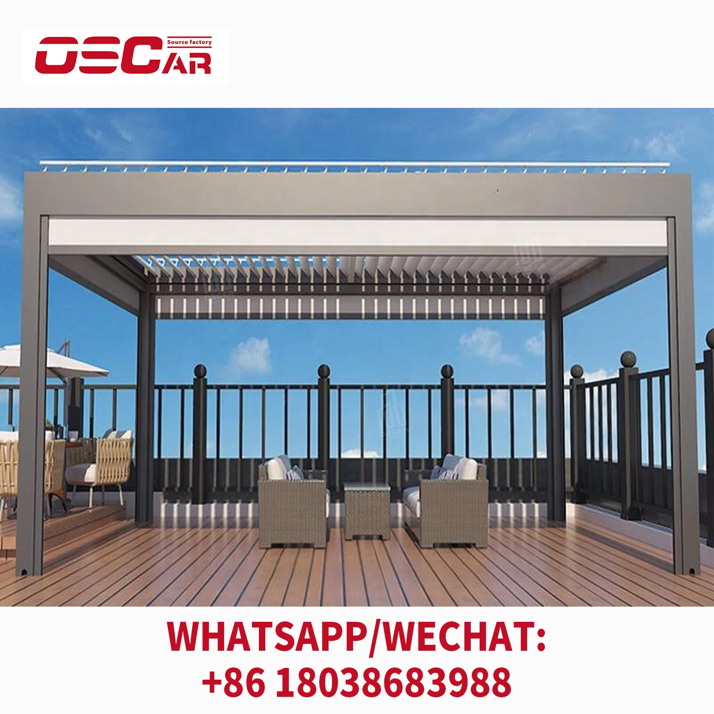 Индивидуальные биоклиматические водонепроницаемые современные навесы для