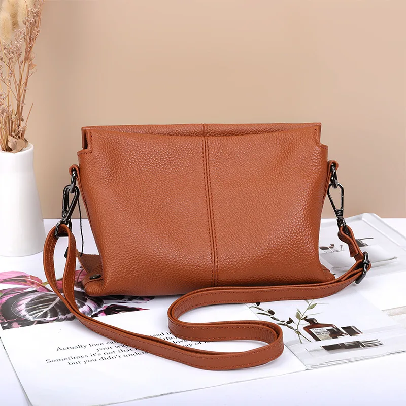 

High Quality Red/Blue 4 Colors Women Shoulder Purse Genuine Leather Small Phone Bags NewLadies Crossbody Messenger Handbags