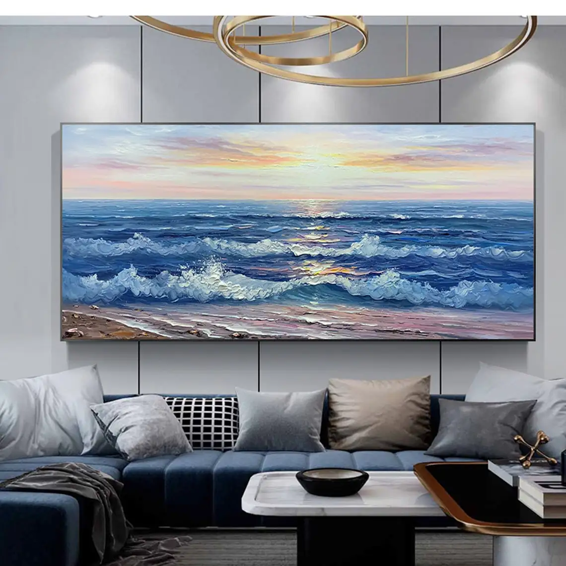 

Большая Ручная роспись маслом холст Солнечный свет морской пейзаж природа абстрактные картины ручная работа домашний декор для гостиной н...