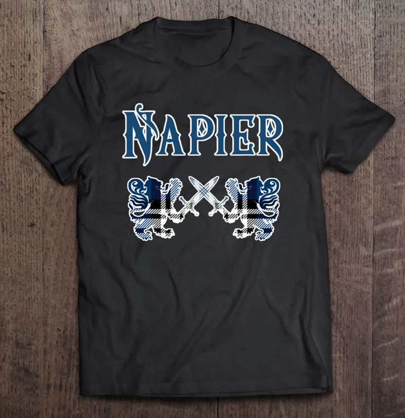 

Футболка Napier мужская с графическим принтом, топ с принтом семьи шотландского клана, Льва, татан Килли, гранж