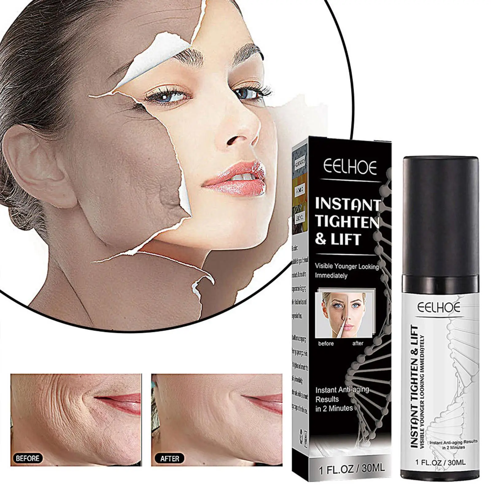

Instant Wrinkle Remover Serum Moisturizing Whitening Lift Firm Anti-aging Fade Fine Lines Brighten Facial Essence Liquid