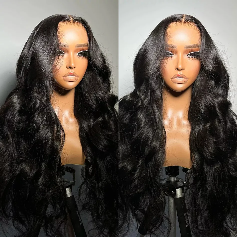 

38 Inch 4x4 5x5 Lace Closure Body Wave Human Hair Wigs Peruvian Remy Hair Transparent HD Lace Frontal Wig for Women 180% Density