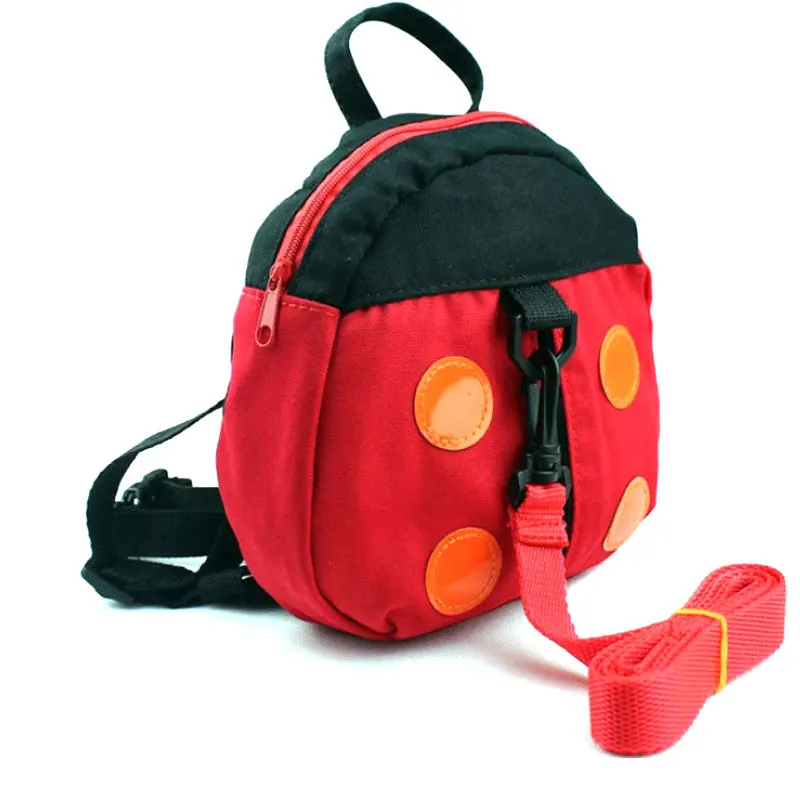 Рюкзак-переноска для детей, сумка на пояс для прогулок, с ремнями и поясом, Детская безопасная сумка для обучения ходьбе, Божья коровка для м...