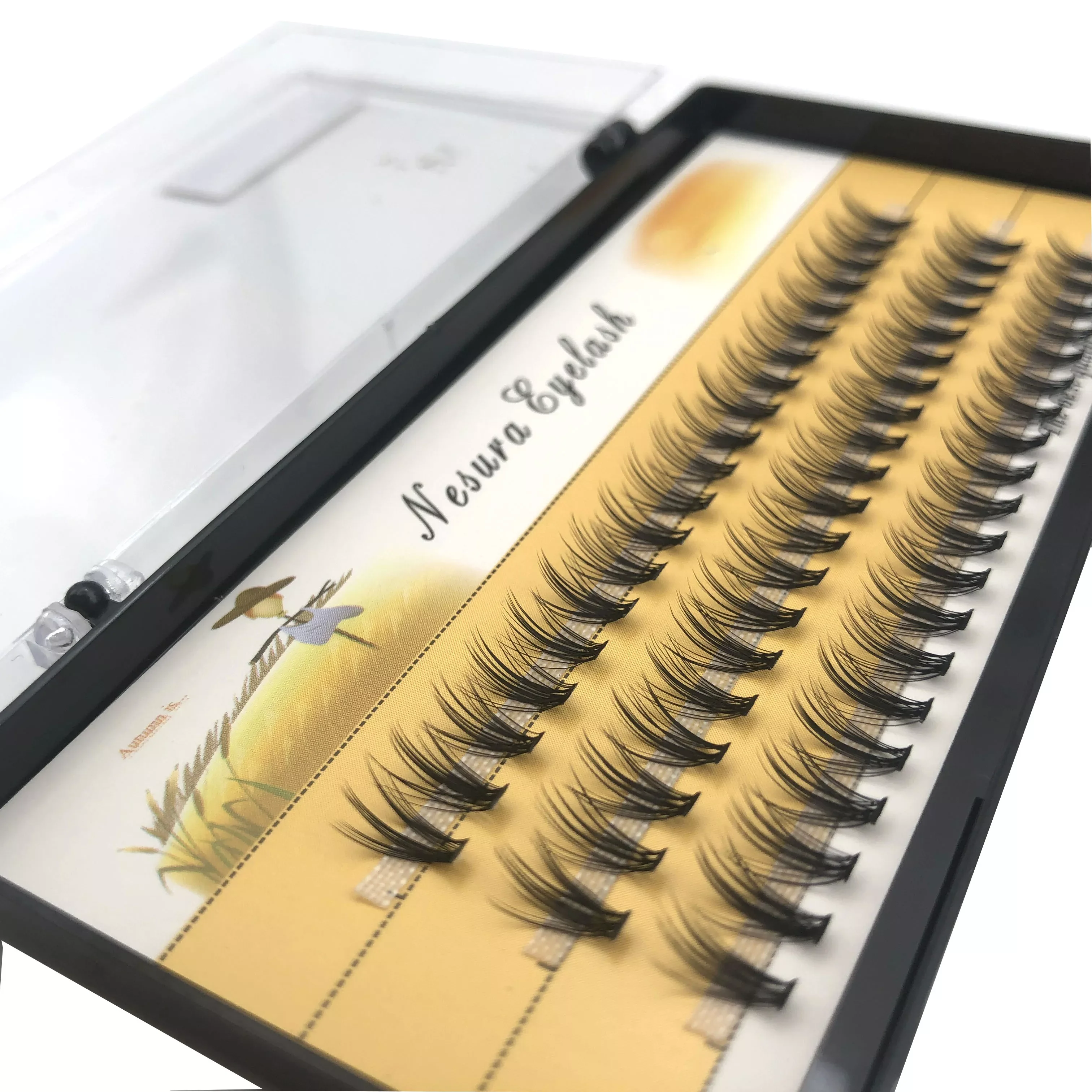 

box 60 clusters 20/30D extension eyelashes, individual eyelashes, Natural Thick False Eyelashes, , Individual Eyelash Bunche