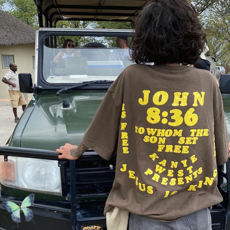 Высококачественная Футболка с принтом большого размера изображением картины KANYE