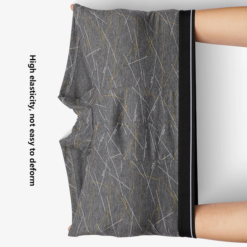 Mens Boxer Cotton Underwear Boxers Male Underpants Male Panties Breathbale U Convex Pouch Men Printing Shorts Free Shipping 4PCS