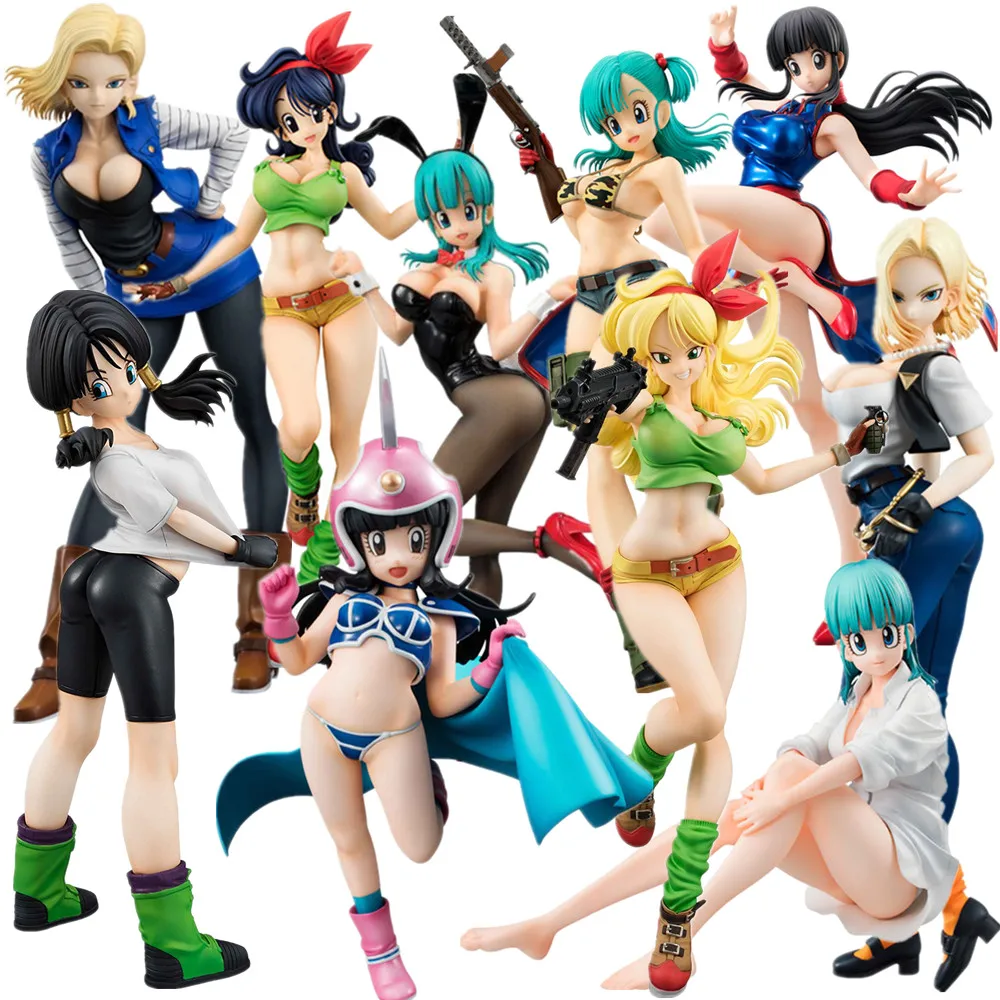 

Dragon Ball Z Bulma Anime Figure Lunchi Videl lazuli Android 18 Launch Ranchi Chichi Kawaii Action Figure Girl PVC Toys Model
