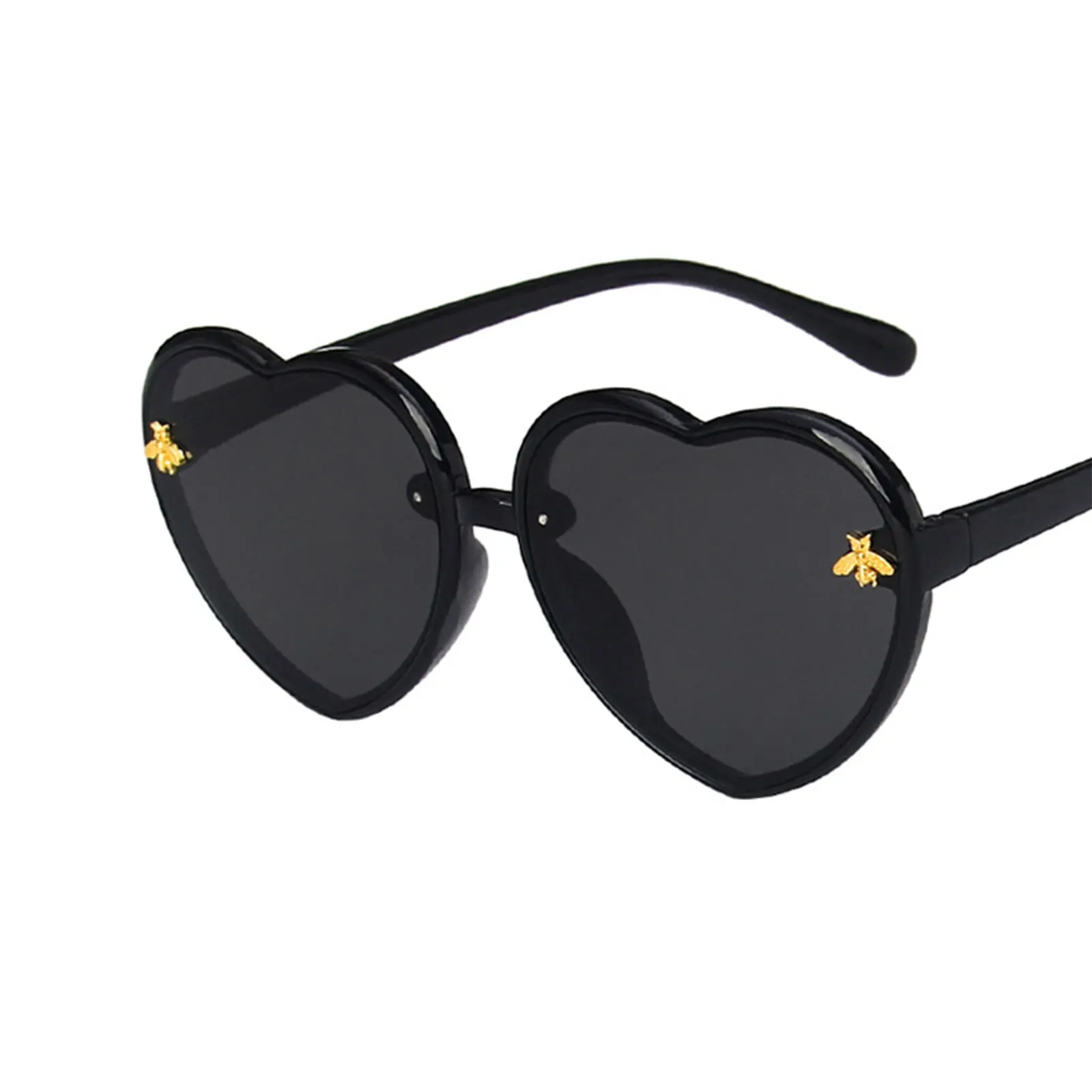 Детские солнцезащитные очки легкие в форме сердца для мальчиков и девочек черные
