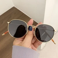 fashion round metal frame sunglass gradient polarized brand design anti ultraviolet uv400 casual sunglasses for adultwomenmen