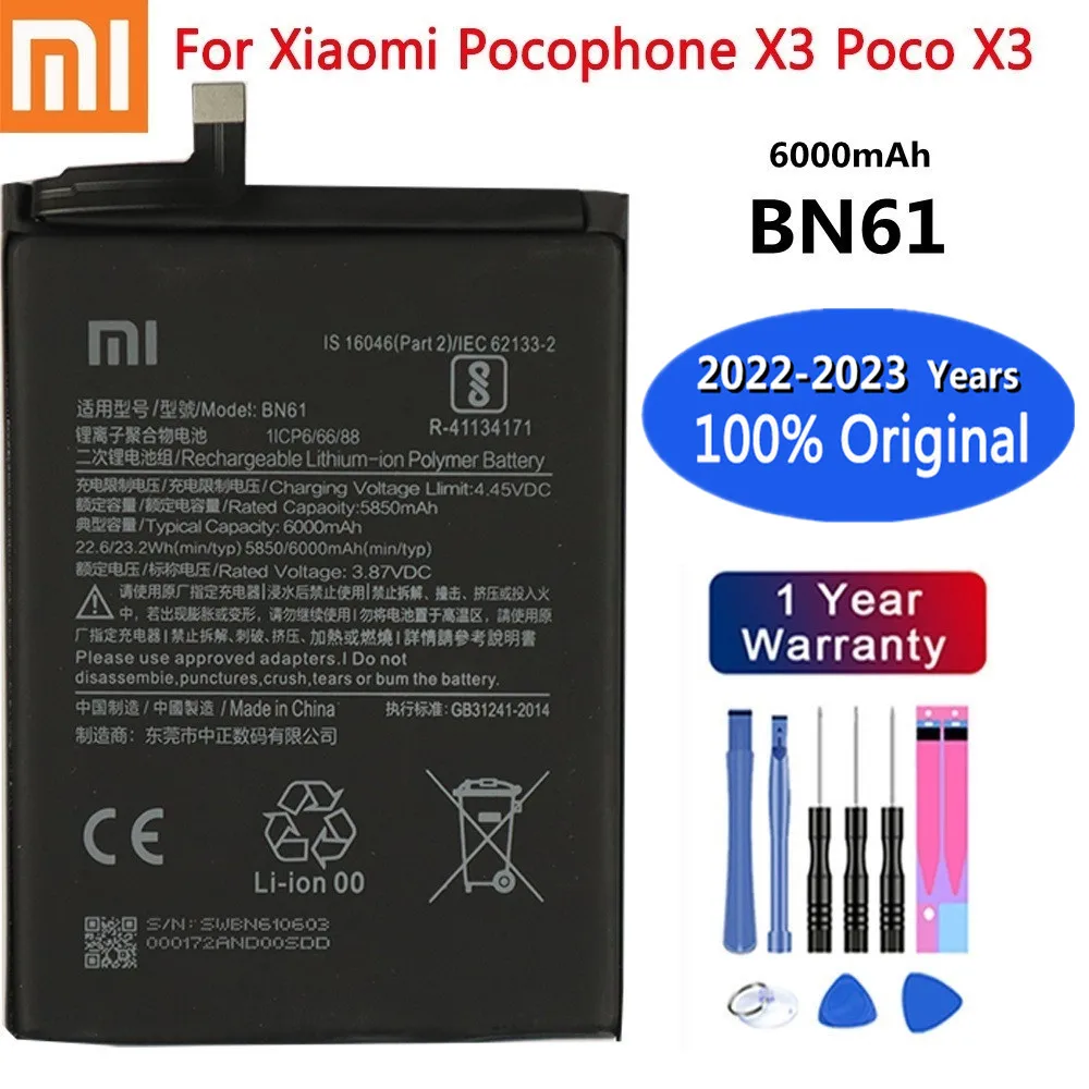 

Аккумулятор Xiao Mi BN61 2023 мАч для Xiaomi Pocophone X3 Poco X3