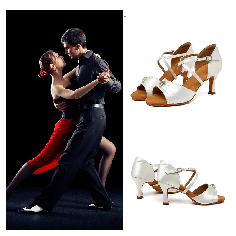 SWDZM New Latin Dance Shoes Women Suede Soles Ballroom Tango Indood Dancing Shoes Party High Heel Dance Shoes Wholesale