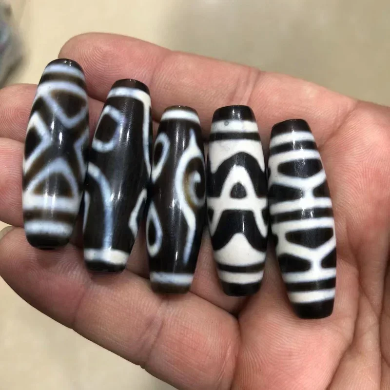 Черно-белое ожерелье с тремя глазами и бриллиантами сделай сам кулон Дзи Агат