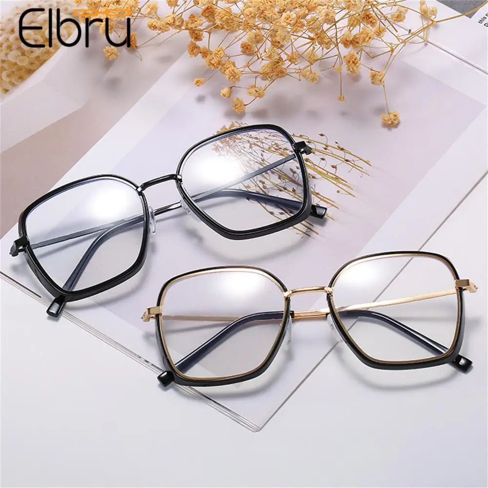 

Elbru Vintage New Metal Myopia Glasses Women Fashion Optical Anti-blue Light Nearsighted Eyewear Popular Shortsighted Eyeglasses