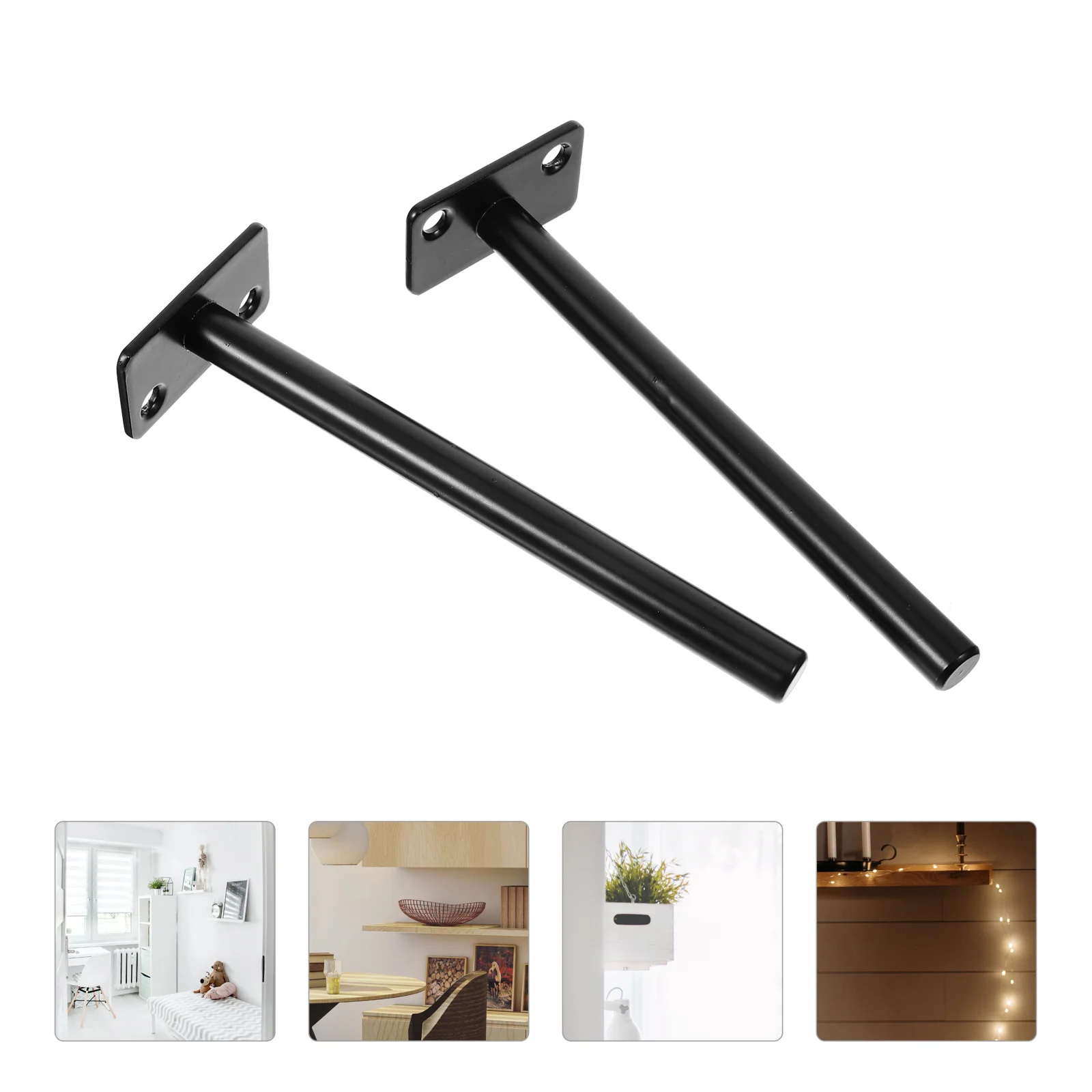 

2 Pcs Headboard Wall Mounting Brackets Shelves Shelf Kickstand Invisible Heavy Duty Wood Iron Decorative Floating Hardware