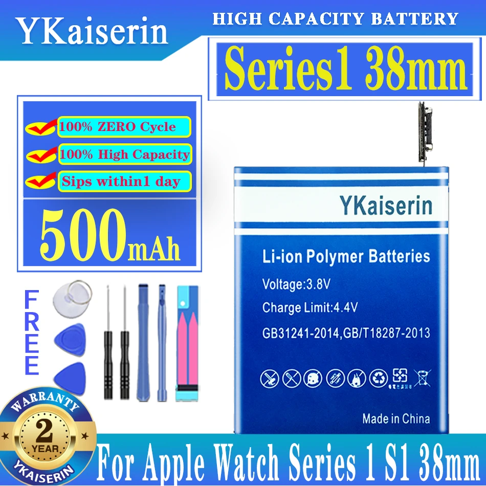 

YKaiserin Series1 Series2 Series3 Battery for Apple Watch iWatch Series 1 2 4 S1 S2 S4 38mm 40mm 44mm Battery Batteria