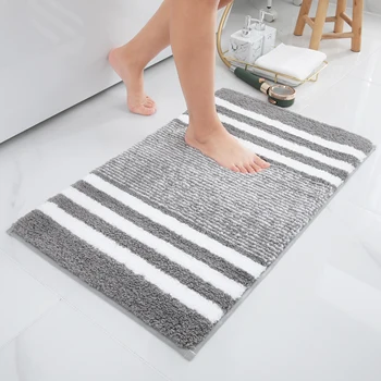 Olanly Absorbent Bath Mat Quick Dry Anti-Slip Bathroom Show Capet Soft Kitchen Plush Rug Foot Pad Floor Protector Doormat Decor