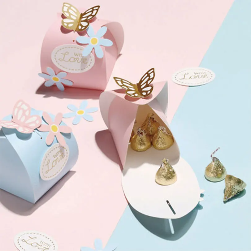 

New Creative Mini Butterfly Favors Candy Boxes Travel Gift Box Paper Wedding Birthday Christmas Favor Present Boxes Packing