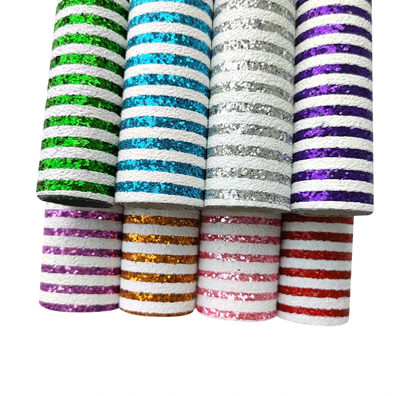 

Zebra Stripe GlitterPU Faux Leather Fabric , for DIY Handbag / Phone Case PendantGolf Bag Shoes Trinkets Material 30*135cm