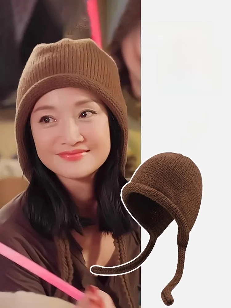 Простой и красивый ~ Десять тысяч людей с травой! Шерстяная вязаная шапка Zhou Xun Same