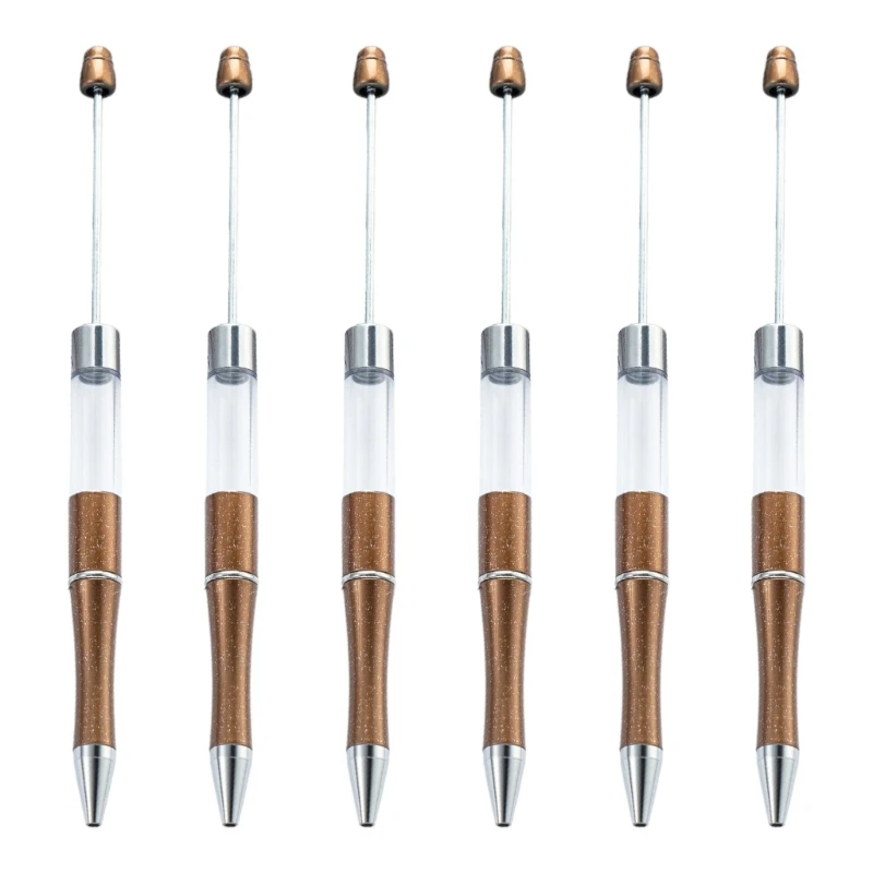 

6x шариковая ручка с бусинами, ручка для письма, ручка из бисера, пластиковая пустая ручка, ручка для подписи, 24BB