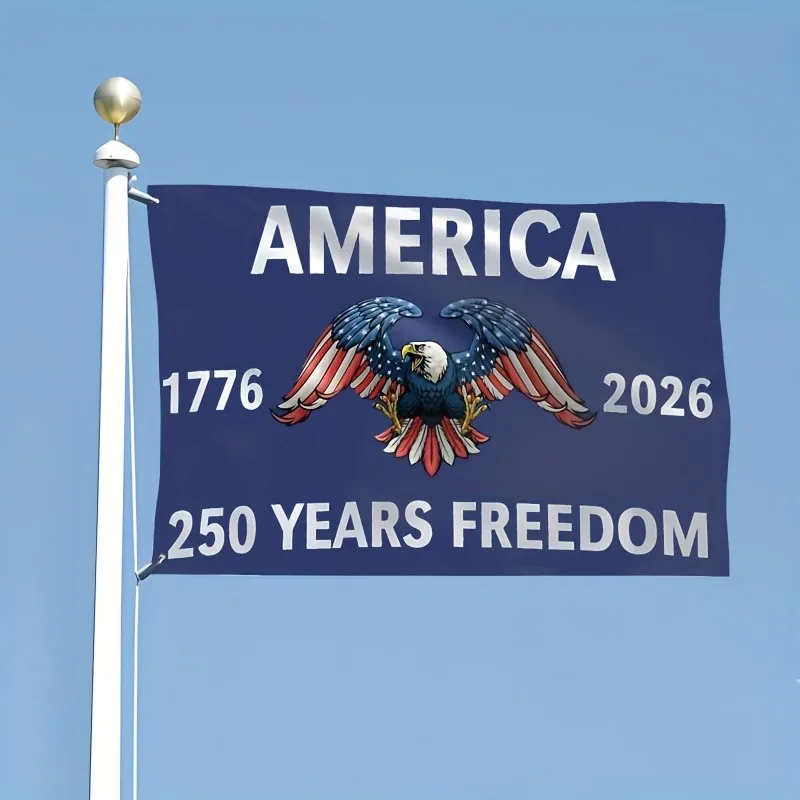 Фото Флаг США «250 лет свободы» (1776-2026), премиум-качество, полиэстер, для улицы и двора, декоративный баннер №1