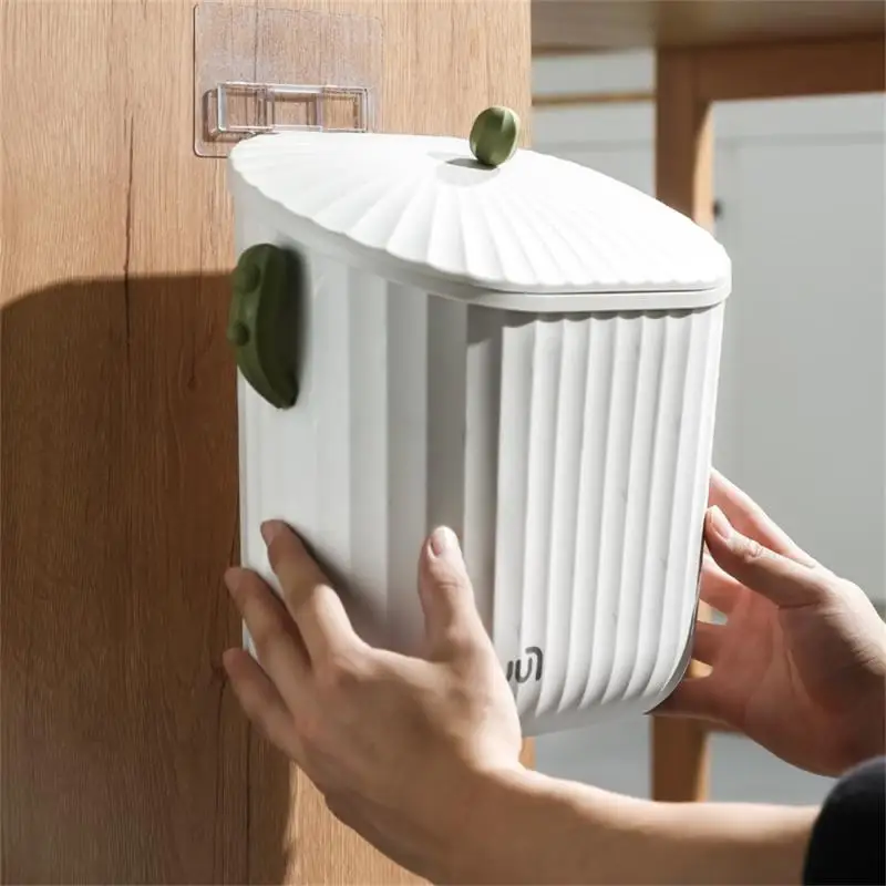 

Hanging Trash Can Universal Large Capacity Wall Mounted With Lid Trash Can Garbage Basket Creative Kitchen Accessories