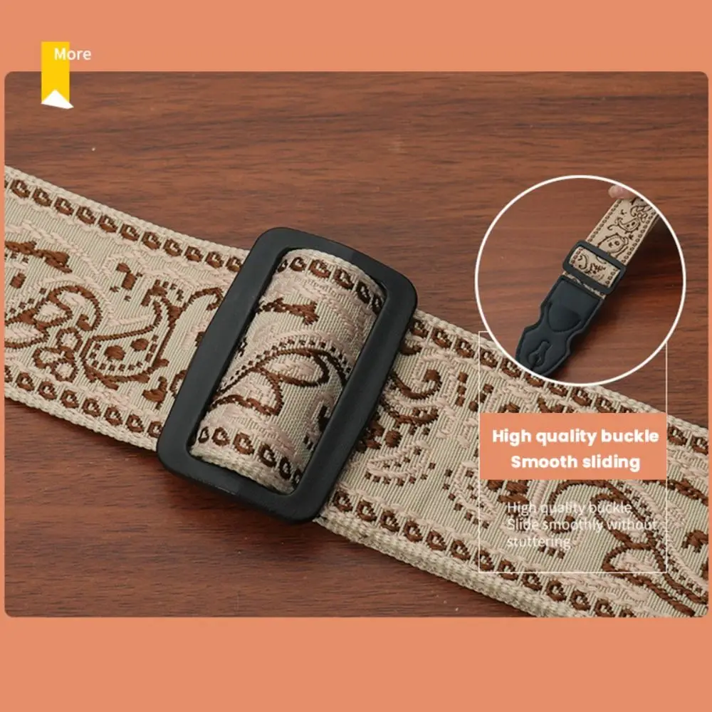 С зажимом для гитары ремешок в этническом стиле с вышивкой басовый регулируемые