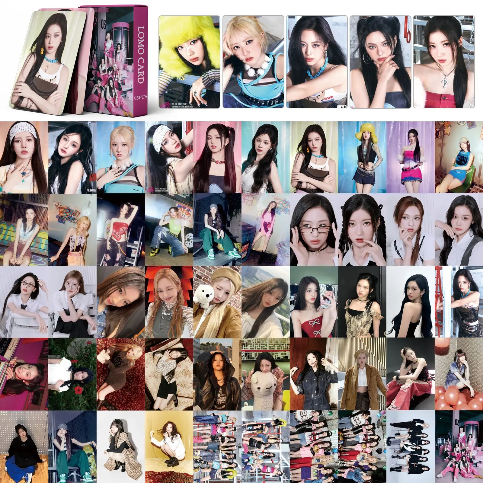 55 шт./компл. Kpop BABYMONSTER ломо-карты DRIP CLIK CLAK HARAM ASA AHYEON фотокарточки фотоальбом BABY MONSTER