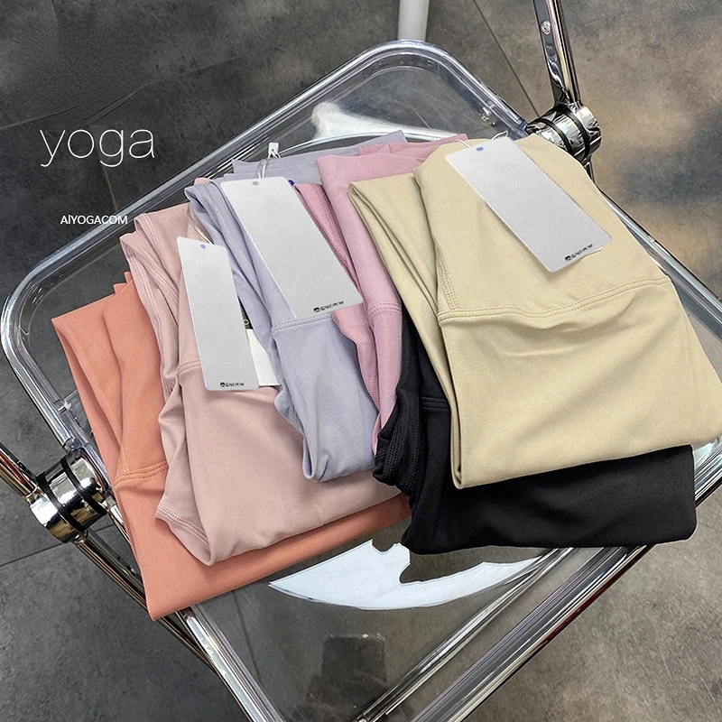 With Logo Yoga leggings women for gym Trackless nude feeling high waist nylon fitness yoga pants exercise Leggings for fitness