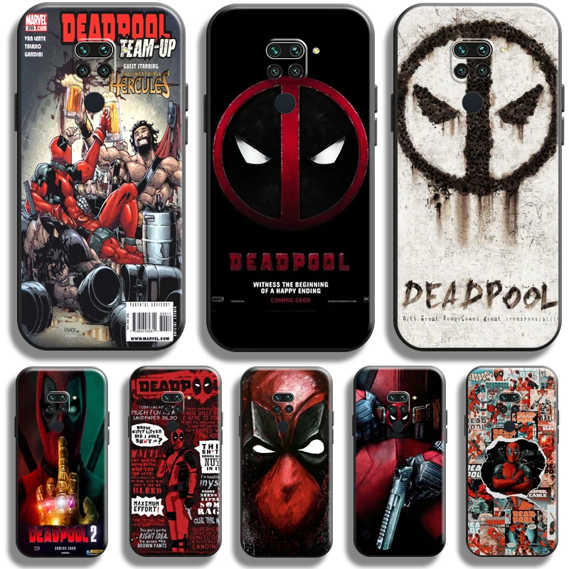 

Marvel Deadpool For Xiaomi Redmi Note 9 5G 9T 9S 9 Pro Phone Case TPU Silicone Cover Carcasa Funda Liquid Silicon