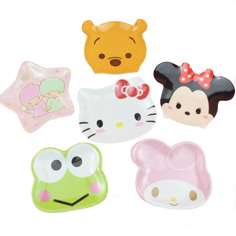 

Kawaii Sanrio Anime Hello Kitty My Melody Kuromi Cinnamoroll Purin Cake Snack Dried Fruit Plate Side Dish Sushi Plate Tableware