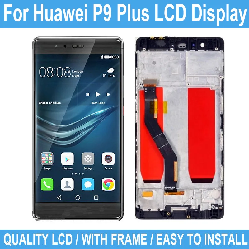 

5.5" AMOLED New LCD For Huawei P9 Plus Display Touch Screen For Huawei VIE-L09 VIE-L29 Digitizer Assembly With Frame +Tool
