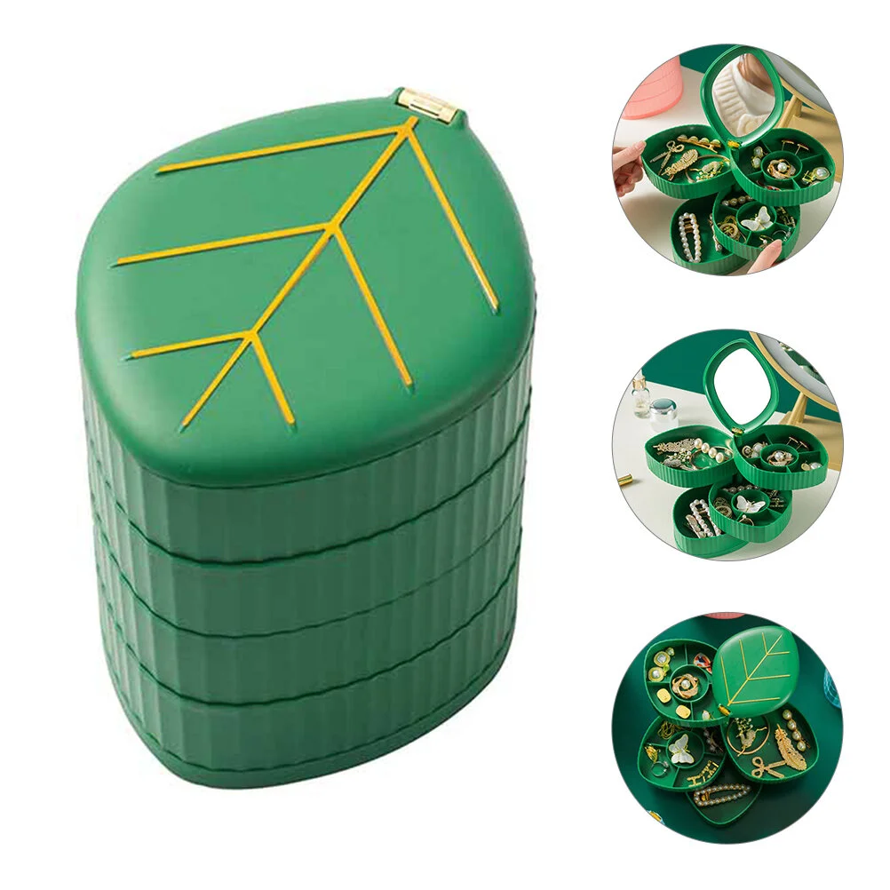

Rotating Jewelry Box Bracelet Jewelry For Girls Layered Holder Earring Rotatable Small Plastic Storage