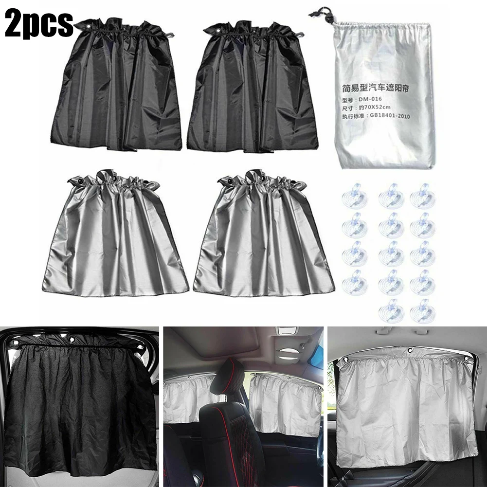 

2/4pcs Car Styling Accessories Sun Shade UV Protect Curtain Side Window Sunshade Mesh Sun Visor Protection Curtain