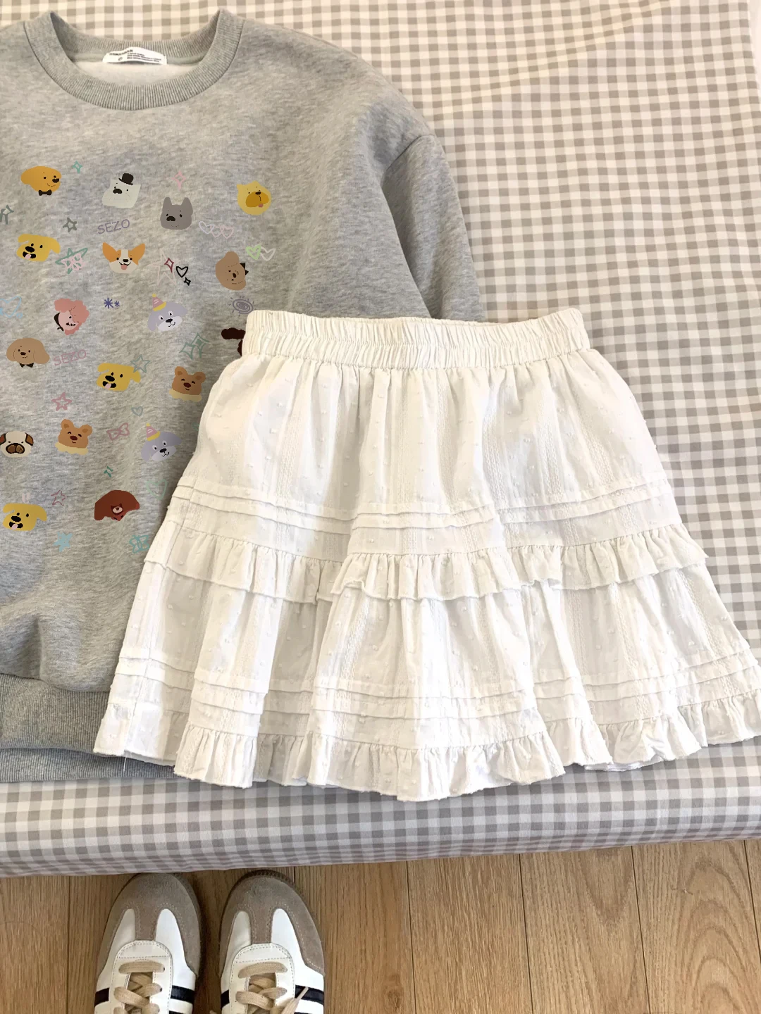 [Бесплатная примерка] Корейская серия ленивый шикарный серый цвет верхняя одежда