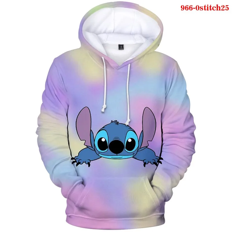 

Disney Girls Fully Printed 3D Stitch Hoodie Sweatshirt Trendy Streetwear man woman 2022 Spring and Autumn Street Dance Hoodie