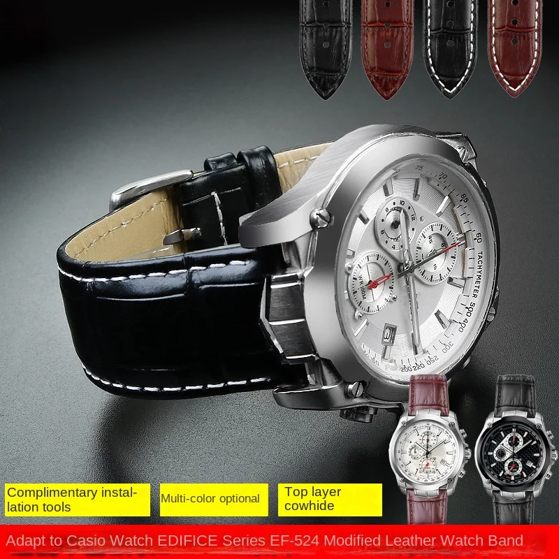 Ремешок из коровьей кожи для EDIFICE EF-524 Casio EF 524D ef524SP мужской кожаный ремешок с